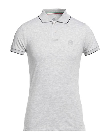 PEOPLE OF SHIBUYA Polo shirt Grey 94% Cotton, 6% Elastane
