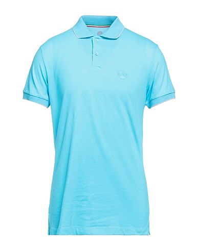 PEOPLE OF SHIBUYA Polo shirt Sky blue 94% Cotton, 6% Elastane