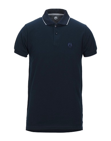 PEOPLE OF SHIBUYA Polo shirt Midnight blue 94% Cotton, 6% Elastane