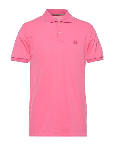 PEOPLE OF SHIBUYA Polo shirt Pink 94% Cotton, 6% Elastane