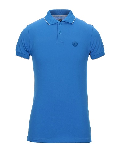 PEOPLE OF SHIBUYA Polo shirt Azure 94% Cotton, 6% Elastane