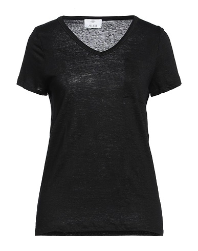 ALLUDE T-shirt Nero 100% Lino