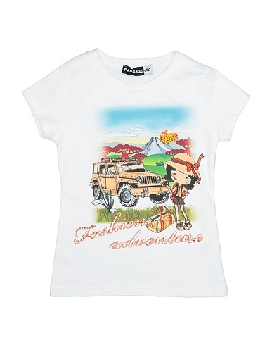 PAESAGGino T-shirt White 95% Cotton, 5% Elastane