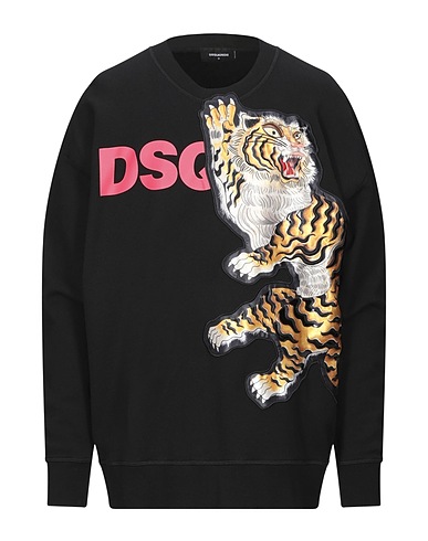 DSQUARED2 Sweatshirt Black 100% Cotton, Elastane
