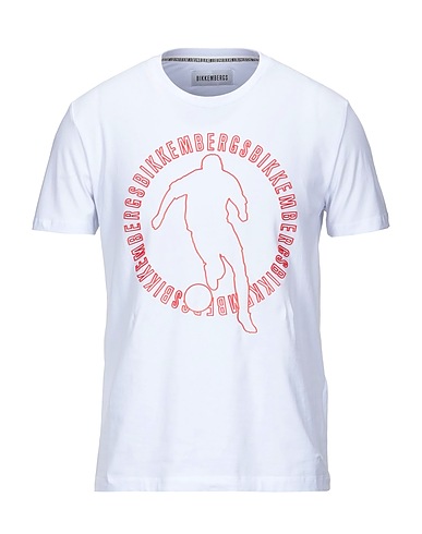 BIKKEMBERGS T-shirt Bianco 95% Cotone, 5% Elastan