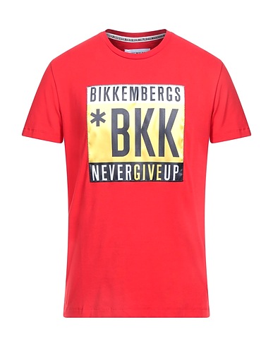 BIKKEMBERGS T-shirt Red 92% Cotton, 8% Elastane