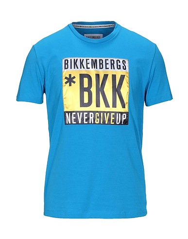 BIKKEMBERGS T-shirt Azure 92% Cotton, 8% Elastane