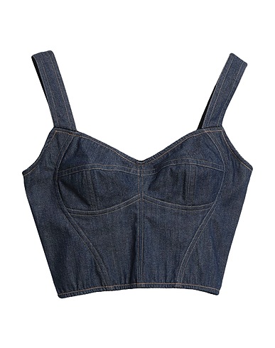 DOLCE&GABBANA Top Blue 69% Cotton, 24% Polyamide, 7% Elastane