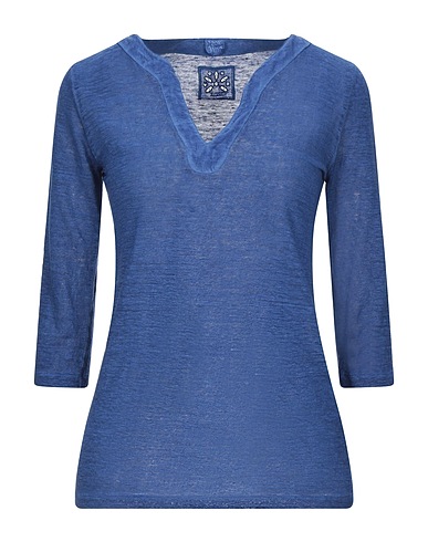 120% LINO Camiseta Azul marino 100% Lino