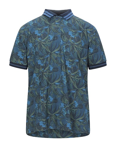 SUN 68 Polo shirt Midnight blue 95% Cotton, 5% Elastane