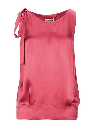 SEMICOUTURE Top Burgundy 75% Acetate, 25% Silk