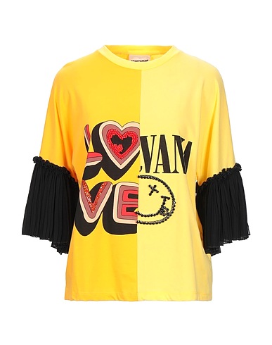 SEMICOUTURE T-shirt Yellow 100% Cotton, Polyester