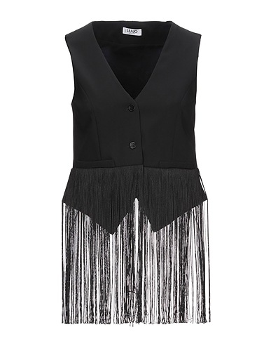LIU •JO Waistcoat Black 100% Polyester, Acetate