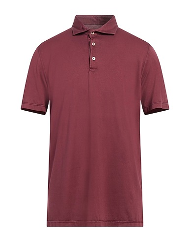 FEDELI Polo shirt Burgundy 100% Cotton