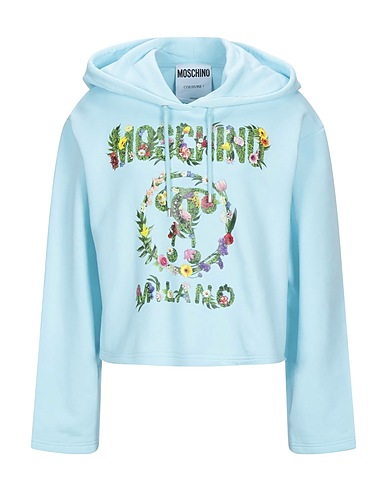 MOSCHINO Hoodie Himmelblau 100% Baumwolle