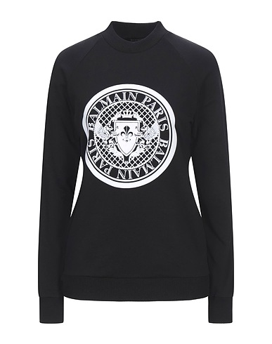 BALMAIN Felpa Nero 100% Cotone