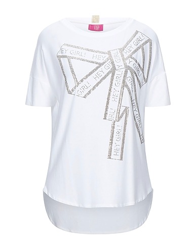 VDP VIA DELLE PERLE T-shirt CLUB Bianco 96% Viscosa, 4% Elastan