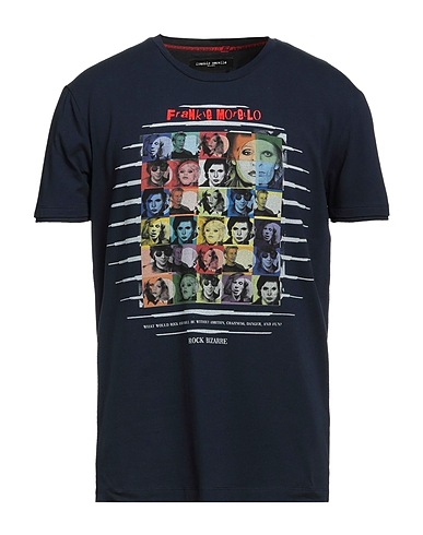 FRANKIE MORELLO T-shirt Midnight blue 95% Cotton, 5% Elastane