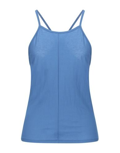 Merci .., Woman Tank Top Azure Size S Viscose, Nylon In Blue