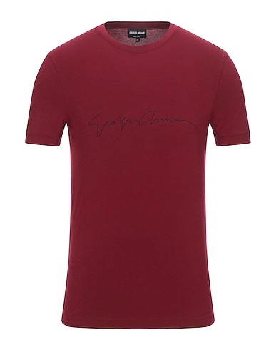 GIORGIO ARMANI T-shirt Burgundy 90% Viscose, 10% Elastane