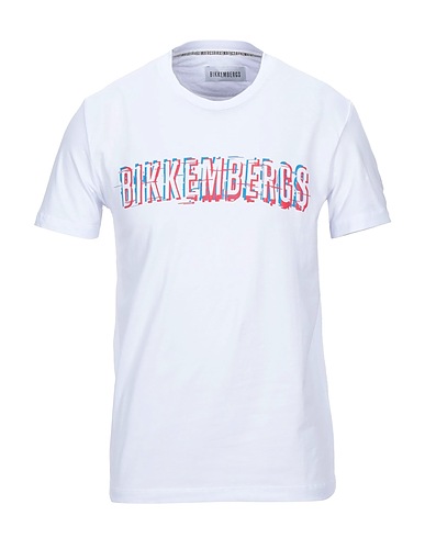 BIKKEMBERGS T-shirt Bianco 95% Cotone, 5% Elastan