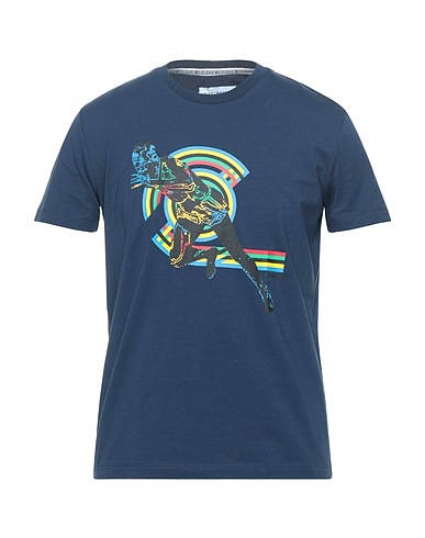 BIKKEMBERGS T-shirt Blu notte 96% Cotone, 4% Elastan