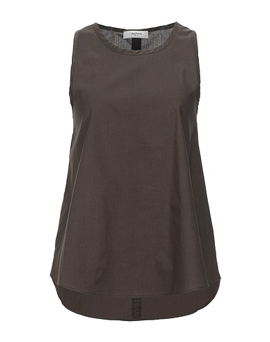 ALPHA STUDIO Top Dark green 98% Cotton, 2% Elastane