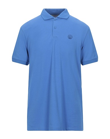 PEOPLE OF SHIBUYA Polo shirt Pastel blue 94% Cotton, 6% Elastane