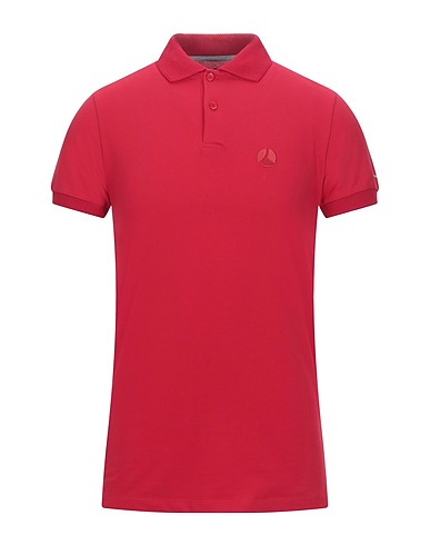 PEOPLE OF SHIBUYA Polo shirt Red 94% Cotton, 6% Elastane