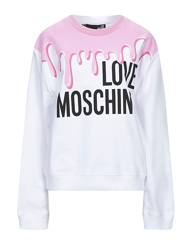 LOVE MOSCHINO Sweatshirt White 95% Cotton, 5% Elastane