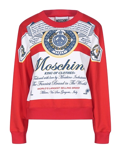 MOSCHINO Sweatshirt COUTURE Rot 100% Baumwolle