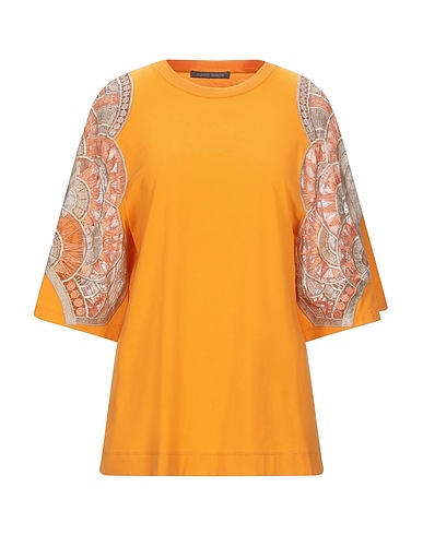 ALBERTA FERRETTI T-shirt Arancione 100% Cotone, Poliammide, Poliestere