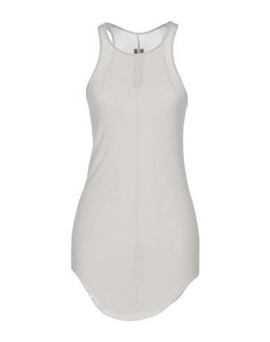 Rick Owens Off-white Silk Rib Classic Tank Top In Light Grey