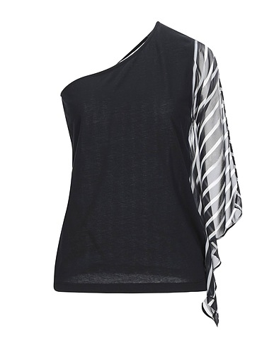 JIJIL One-shoulder top Black 100% Cotton, Polyester
