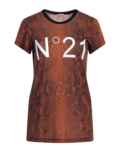 N°21 Ｔシャツ ブラウン レーヨン 100%