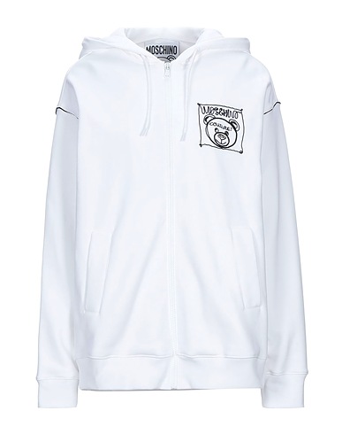 MOSCHINO Hooded track jacket  White 100% Cotton