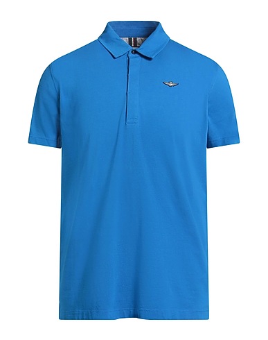 AERONAUTICA MILITARE Polo shirt Azure 100% Cotton