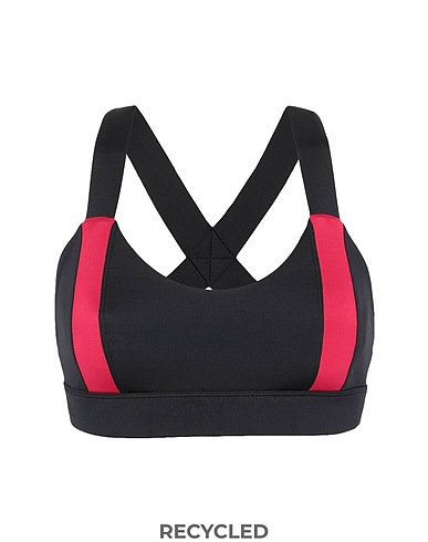 8 by YOOX Top RECYCLED POLY COLOR-BLOCK CROSS BRA
 Black 78% Polyester, 22% Elastane
