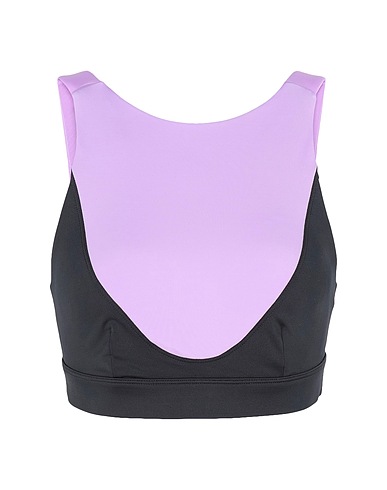 8 by YOOX Top RECYCLED POLY COLOR-BLOCK CROP TOP
 Lilla 78% Poliestere, 22% Elastan