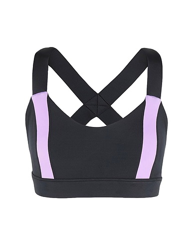 8 By YOOX RECYCLED POLY COLOR-BLOCK CROSS BRA | Black Women‘s Top | YOOX