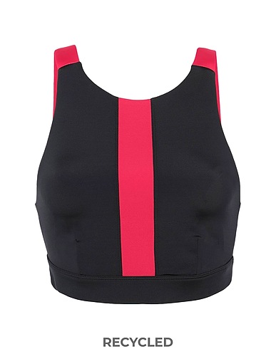 8 by YOOX Top RECYCLED POLY COLOR-BLOCK CROP TOP
 Red 78% Polyester, 22% Elastane