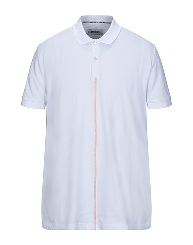 BIKKEMBERGS Polo shirt White 92% Cotton, 8% Elastane