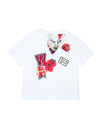 DOLCE&GABBANA T-shirt White 100% Cotton, Silk, Polyester, Crystal, Acrylic