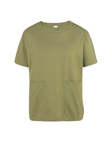 8 by YOOX Oversize-T-Shirt ORGANIC COTTON PATCH-POCKET S/SLEEVE T-SHIRT
 Militärgrün 100% Organische Baumwolle
