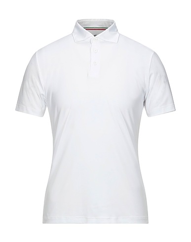 PEOPLE OF SHIBUYA Polo shirt White 93% Polyamide, 7% Elastic fibres