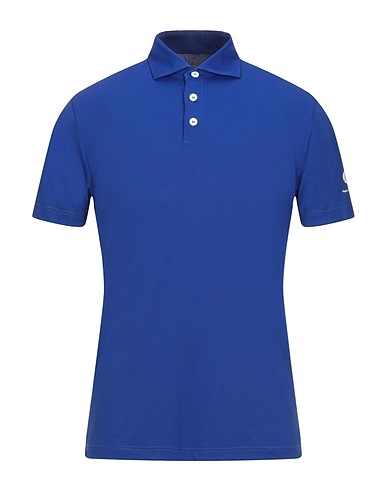 PEOPLE OF SHIBUYA Polo shirt Bright blue 93% Polyamide, 7% Elastic fibres