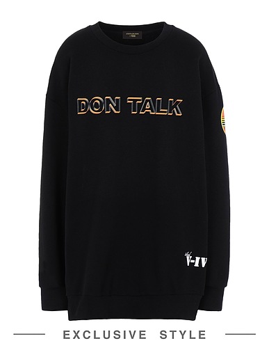 STEFFLON DON x YOOX Sweatshirt Black 100% Organic cotton