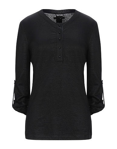 TOM FORD T-shirt Black 95% Linen, 5% Elastane