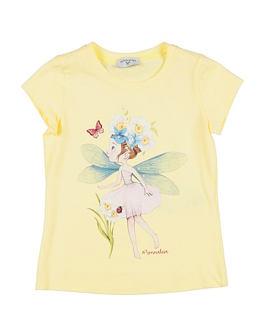 MONNALISA T-shirt Yellow 95% Cotton, 5% Elastane