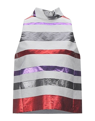 EMPORIO ARMANI Top Light grey 73% Cotton, 15% Polyamide, 12% Metallic fiber